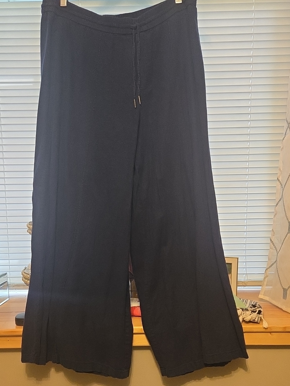 Simply Vera Vera Wang Navy Linen/Cotton Wide Leg- XL